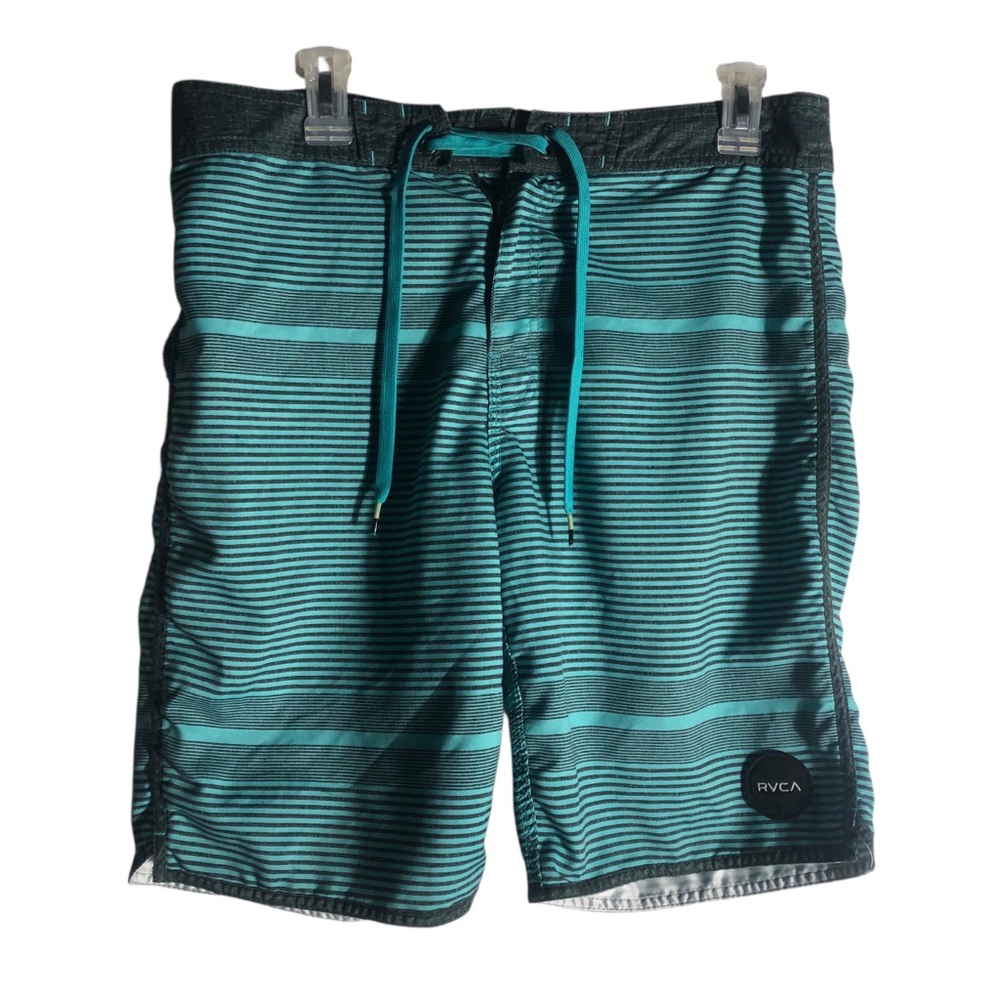 RVCA Aqua/gray drawstring board shirts Sz 31 waist